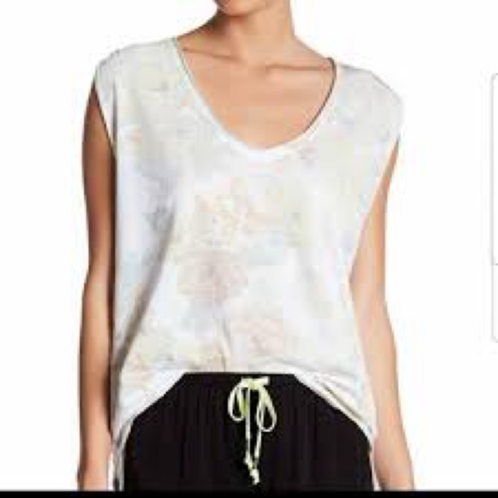 We The Free (Free People) White Floral Tank Top - Picture 1 of 7